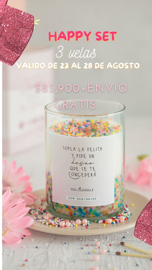 SET HAPPY  X 3  VELAS