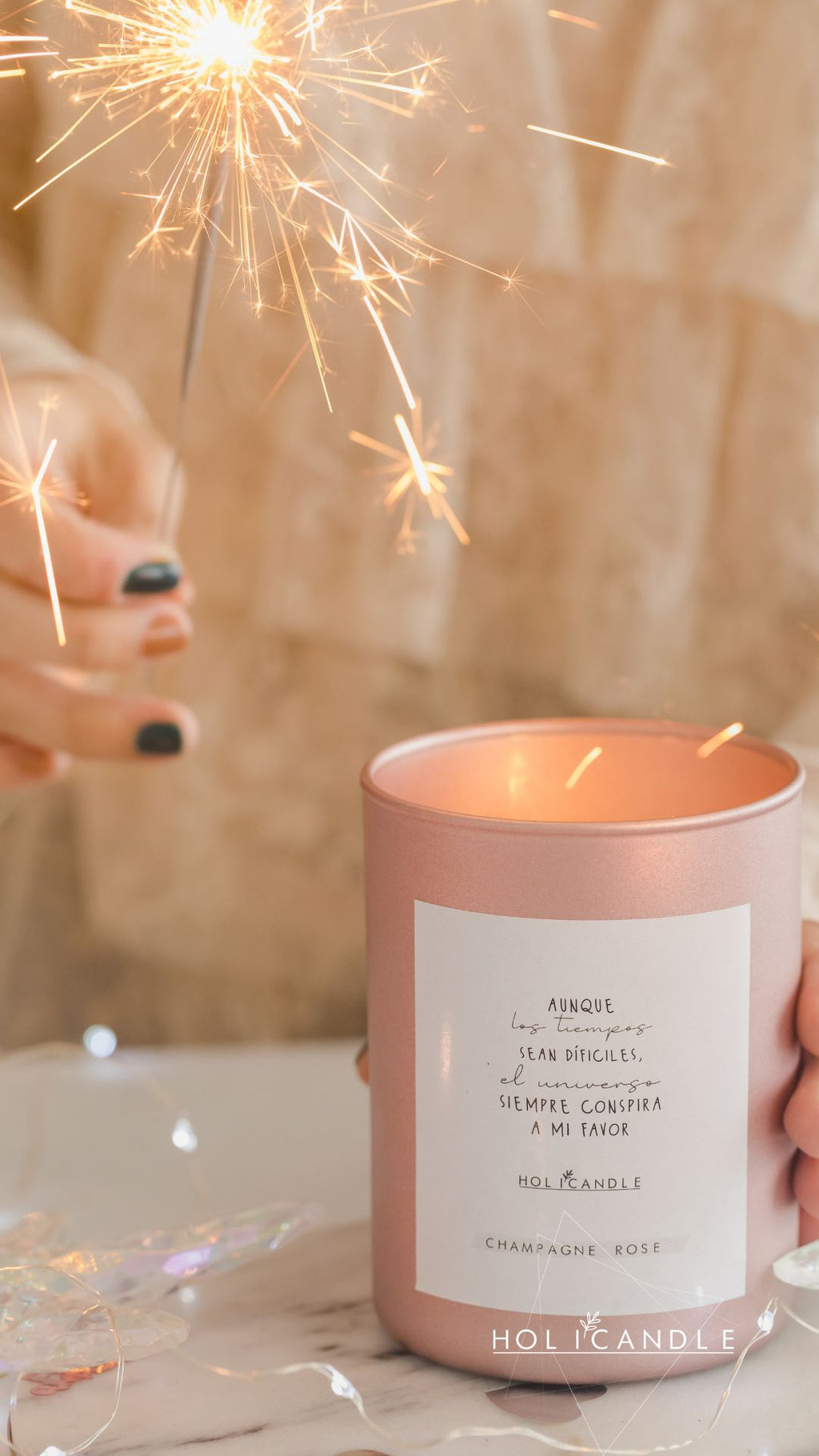 Vela Aromática Champaña rose